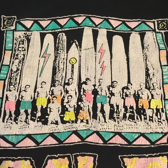 80s 90s Lightning Bolt NZ Surf Tee Rare - Picture 9 of 9